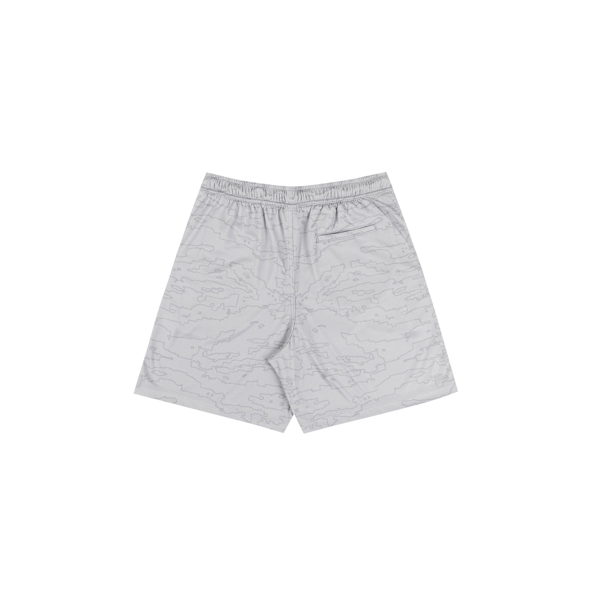 Outline Map Mesh Shorts In Grey