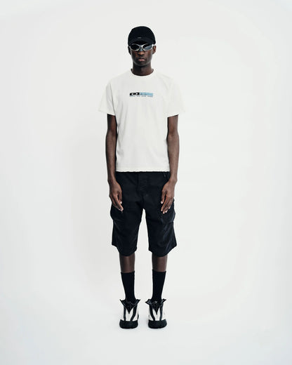 Caution Ripped Tshirt  Bone White