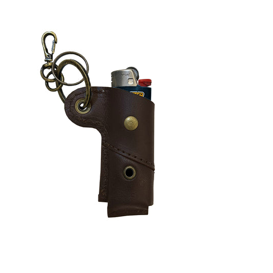 Porta Isqueiro em Couro Marrom