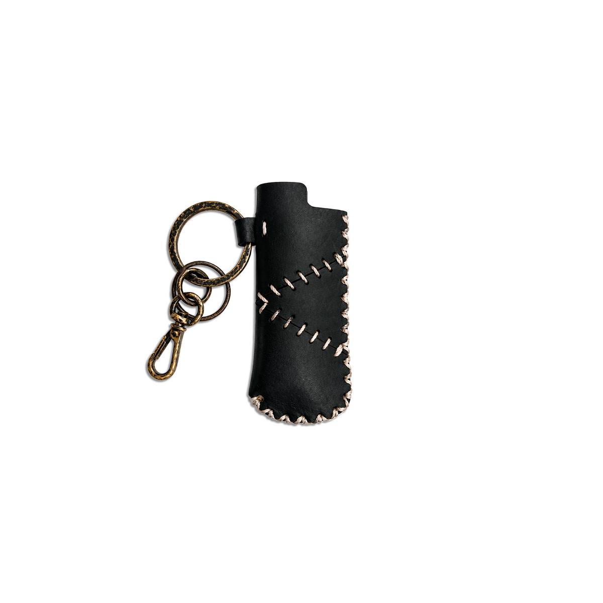 Porta Isqueiro em Couro Legitimo Retalhos Preto