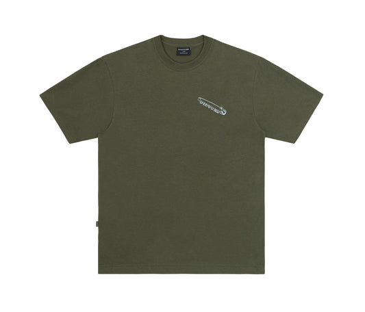 Safety Pin TShirt In Dark Green