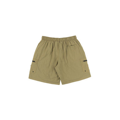 Plain Cargo Nylon Shorts In Beige