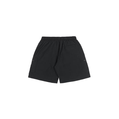 Plain Cargo Nylon Shorts In Black