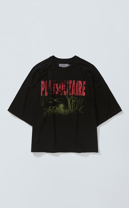 TSHIRT PIQUET PLAYSOLITAIRE OVERSIZED RAGLAN BLACK