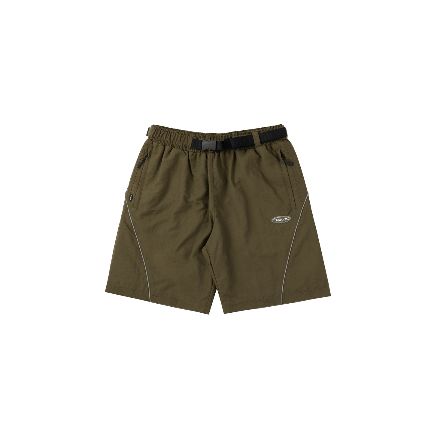 Reflective Nylon Shorts In Brown