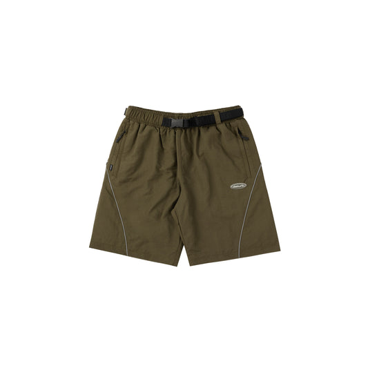 Reflective Nylon Shorts In Brown