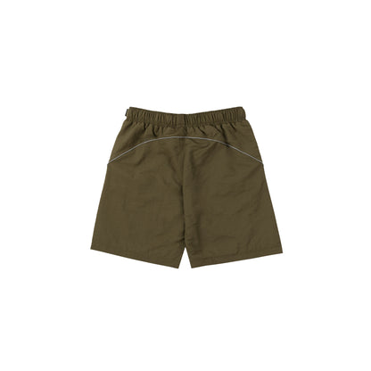 Reflective Nylon Shorts In Brown