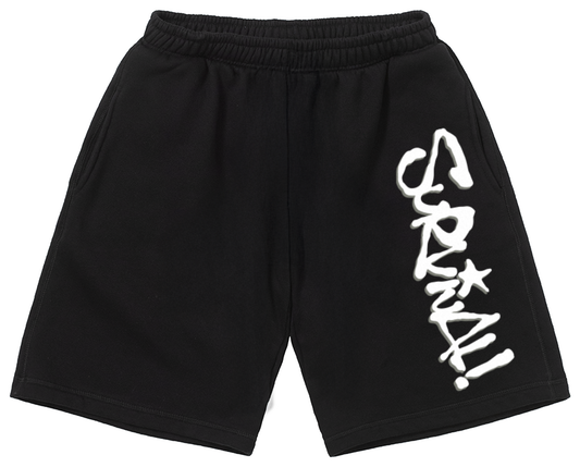 SHORTS LONGO COM BARRA SPRAY PRETO