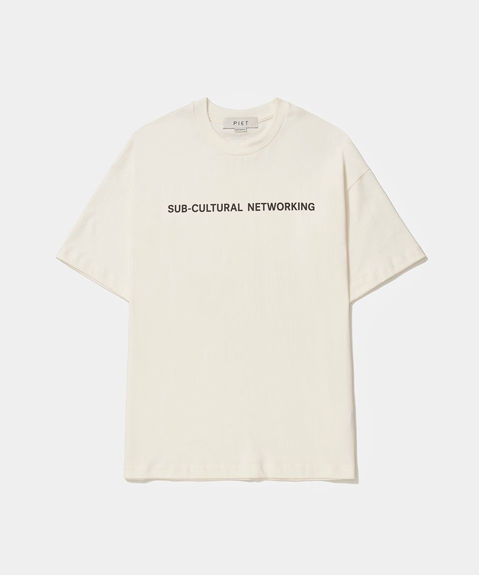 Subcultural Networking Tshirt Bone  White