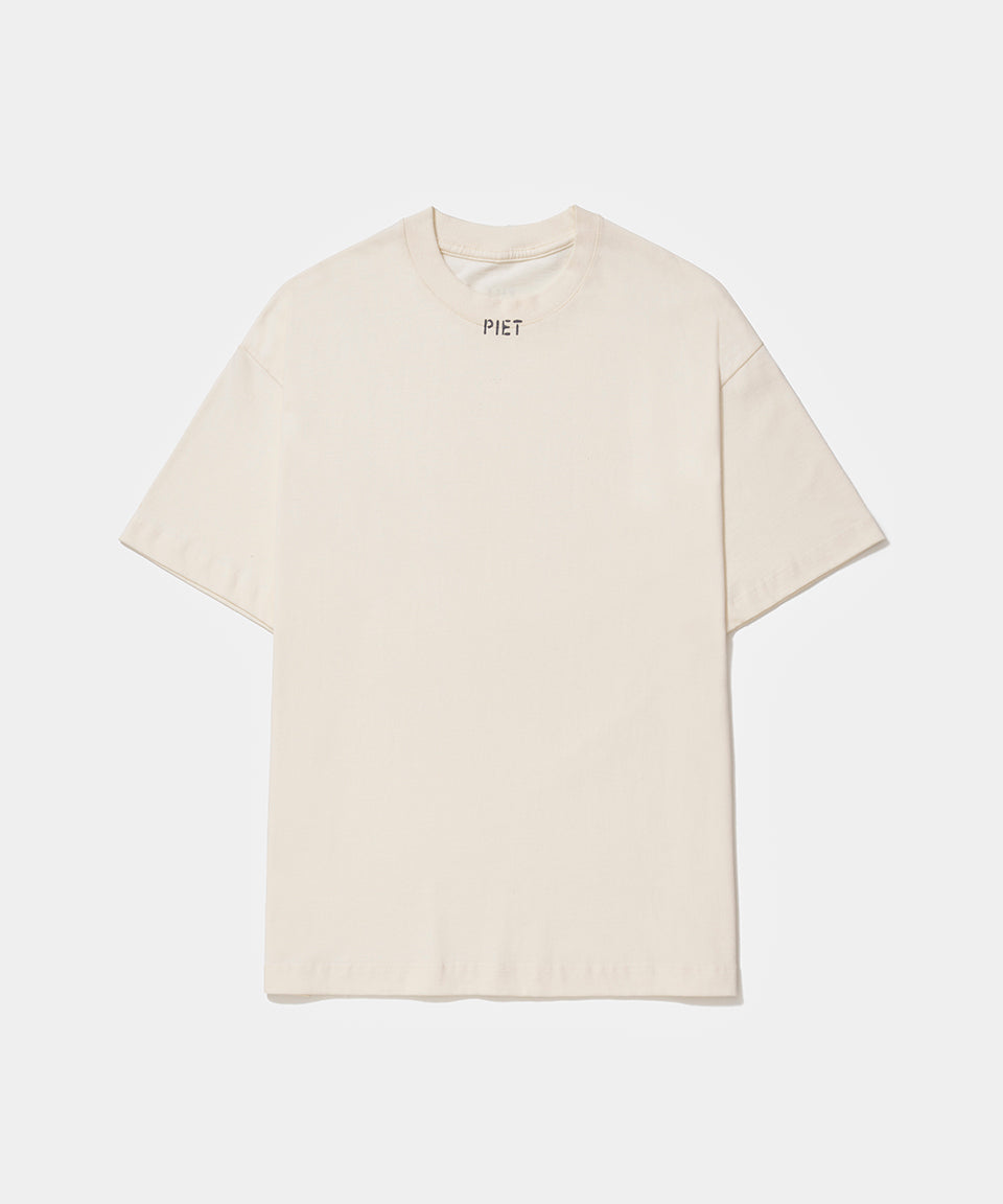 Stamped Logo Regular Tshirt  Bone White