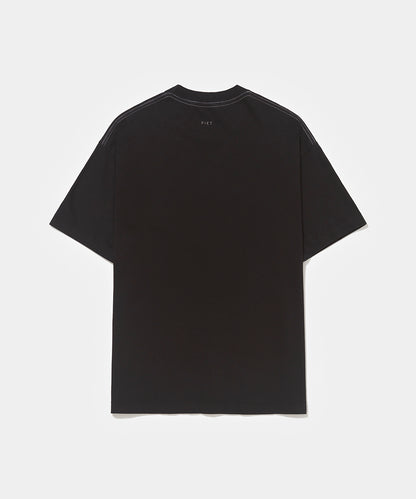 Stamped Logo Regular Tshirt  Vintage Black