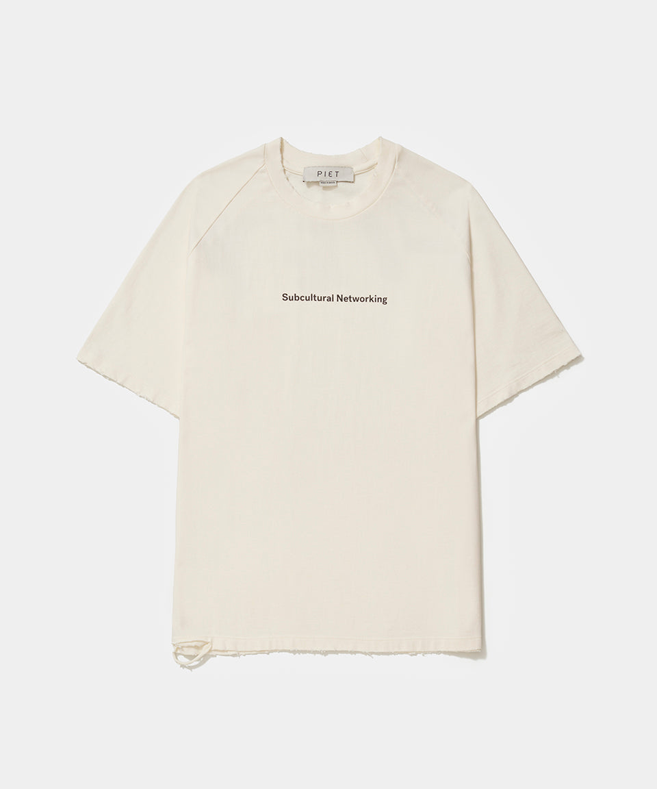 Subcultural Networking Raglan Tshirt  Bone White