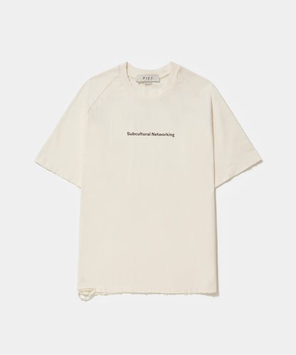 Subcultural Networking Raglan Tshirt  Bone White