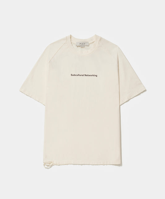 Subcultural Networking Raglan Tshirt  Bone White