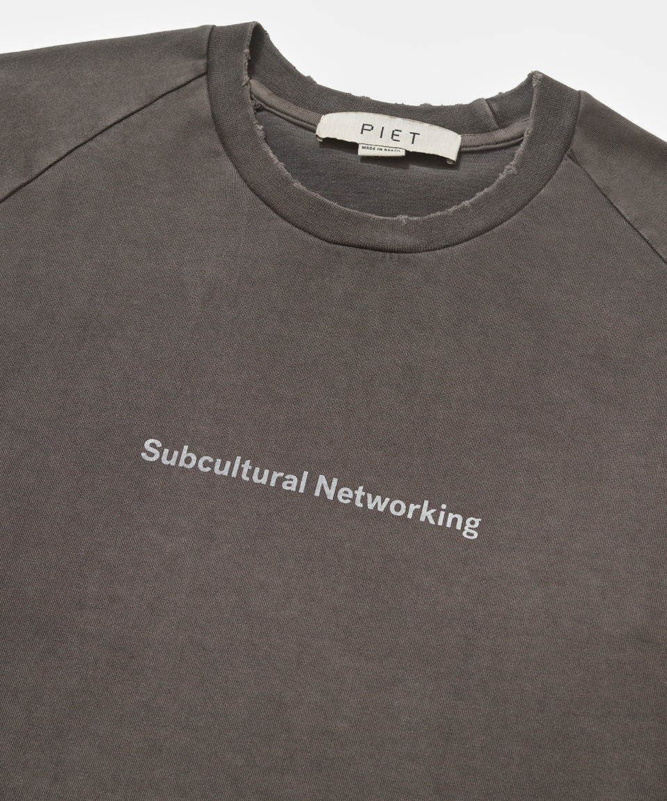 Subcultural Networking Raglan Tshirt  Black