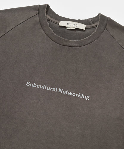 Subcultural Networking Raglan Tshirt  Black