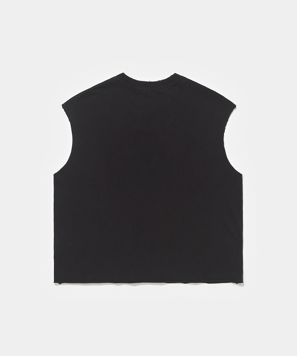Patchwork Sleeveless Tee  Vintage Black