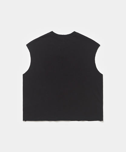 Patchwork Sleeveless Tee  Vintage Black