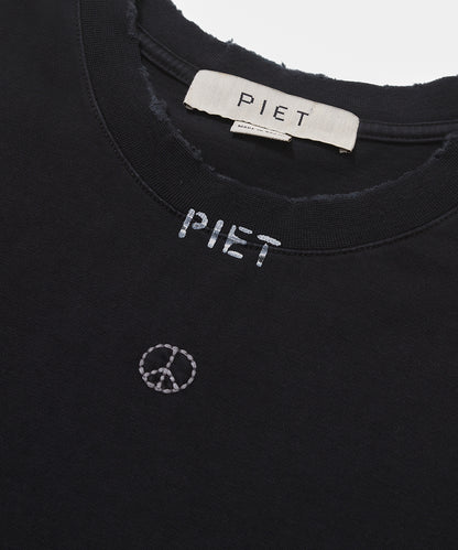 Patchwork Sleeveless Tee  Vintage Black