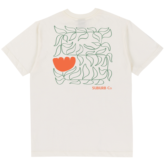 CAMISETA REGULAR FLOWERS OFF WHITE