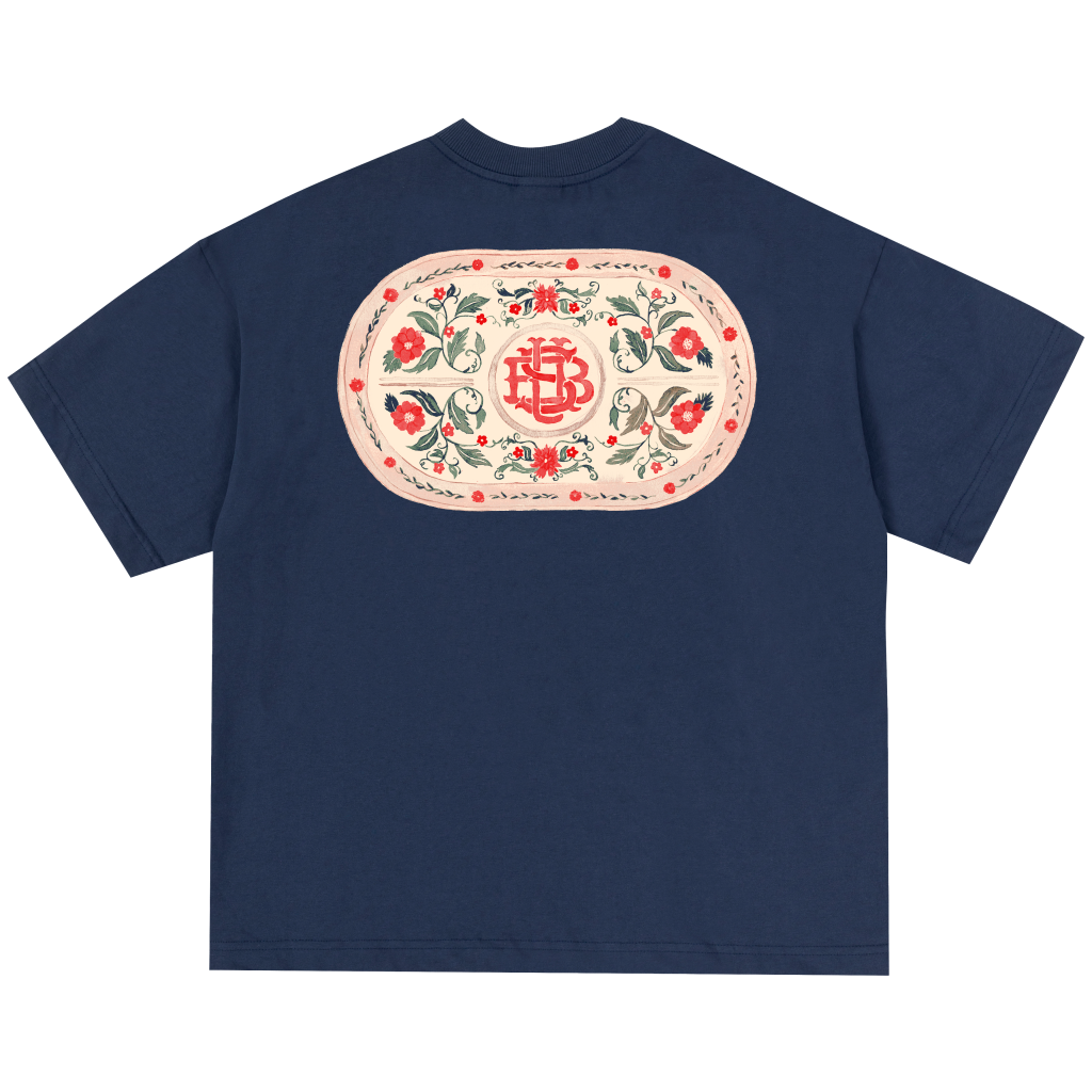CAMISETA BOXY AQUARELA AZUL MARINHO