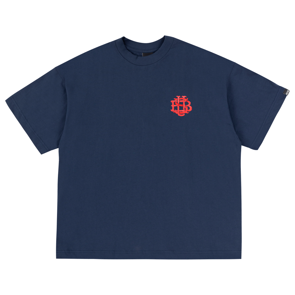 CAMISETA BOXY AQUARELA AZUL MARINHO