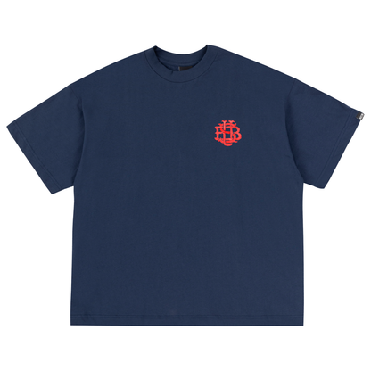 CAMISETA BOXY AQUARELA AZUL MARINHO