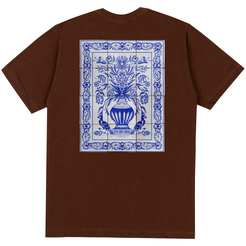 CAMISETA REGULAR HAND PAINTED MARROM
