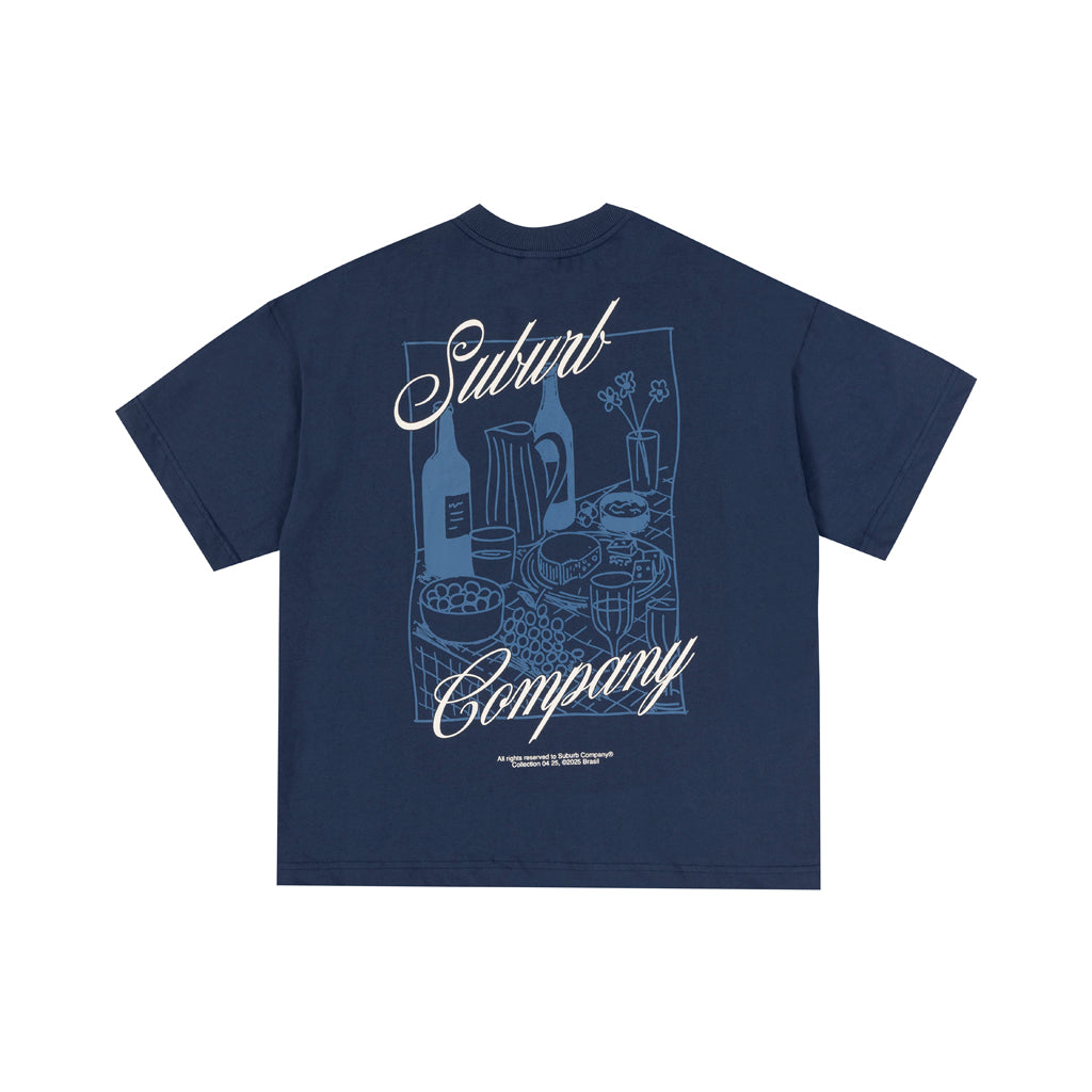 DINNER BOXY TEE AZUL MARINHO