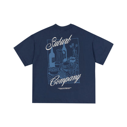 DINNER BOXY TEE AZUL MARINHO