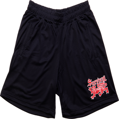 SURVIVAL SPORTS SHORTS PRETO E VERMELHO