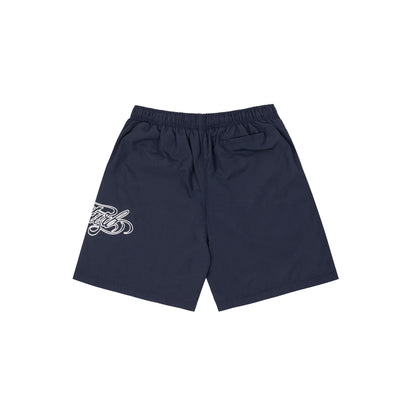 Nylon Shorts Script In Blue