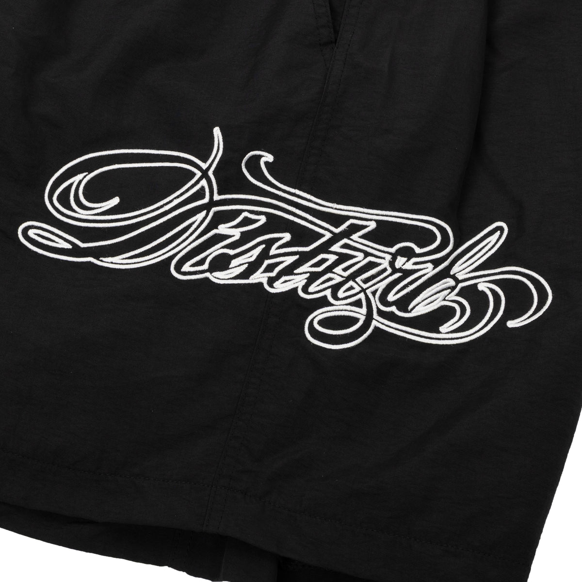Nylon Shorts Script In Black