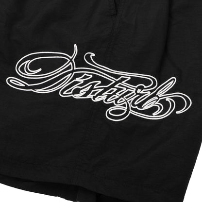 Nylon Shorts Script In Black