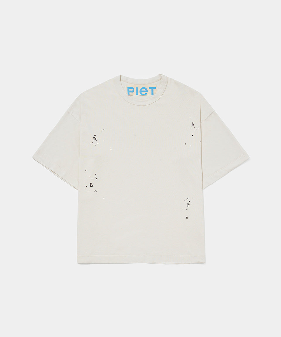 Splatter Tshirt  Bone White