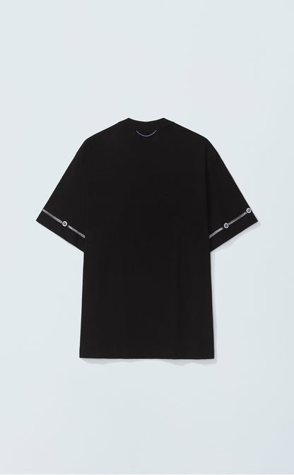 TSHIRT QC BUTTONS REGULAR BLACK