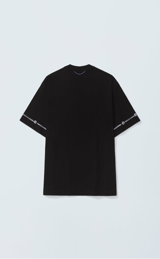 TSHIRT QC BUTTONS REGULAR BLACK