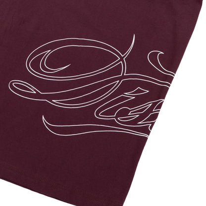Script TShirt In Burgundy