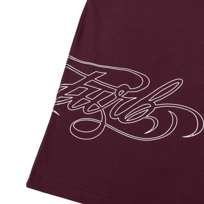 Script TShirt In Burgundy