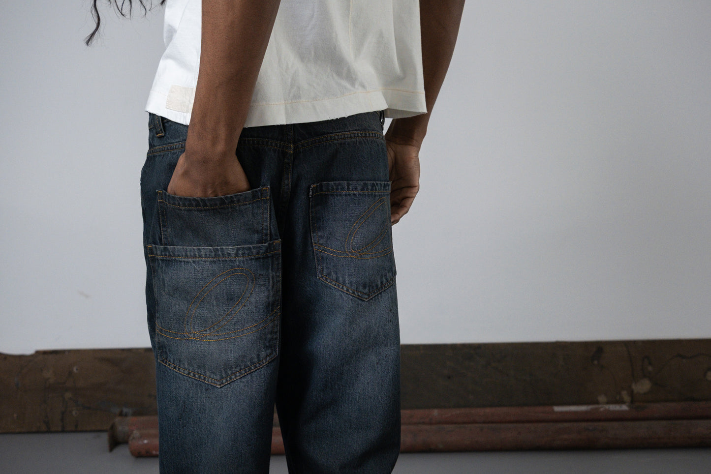 UNF ASYMMETRICAL DENIM  BLUE