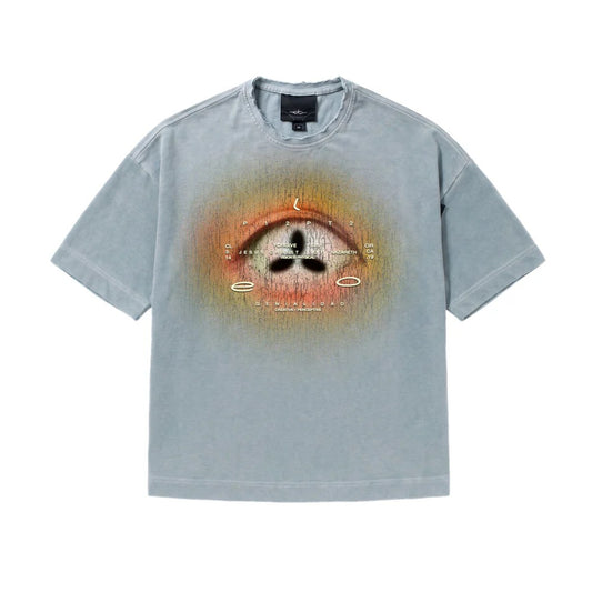 CAMISETA OVER "VISION" CINZA AZULADO