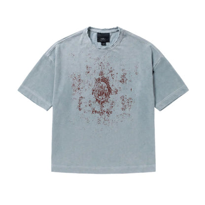CAMISETA OVER "ANGEL" CINZA AZULADO