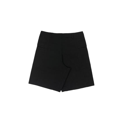 Wide Twill Shorts In Black