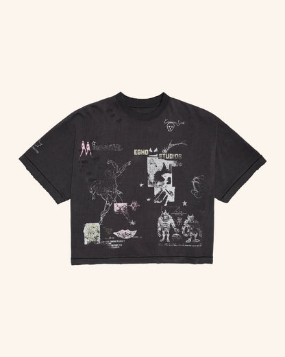 ZINE OVERBOXY HEAVY TEE - CHARCOAL