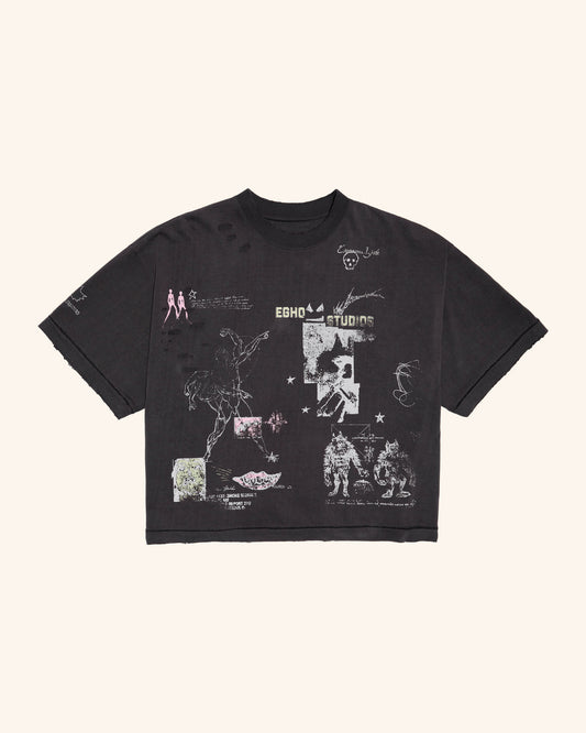 ZINE OVERBOXY HEAVY TEE - CHARCOAL