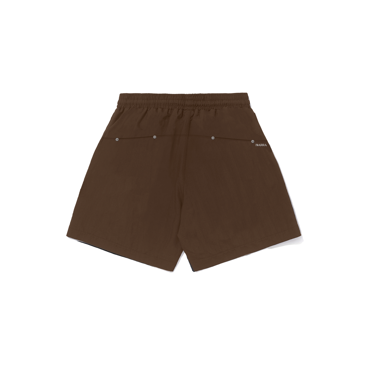 Short Leve Barra Logo Marrom