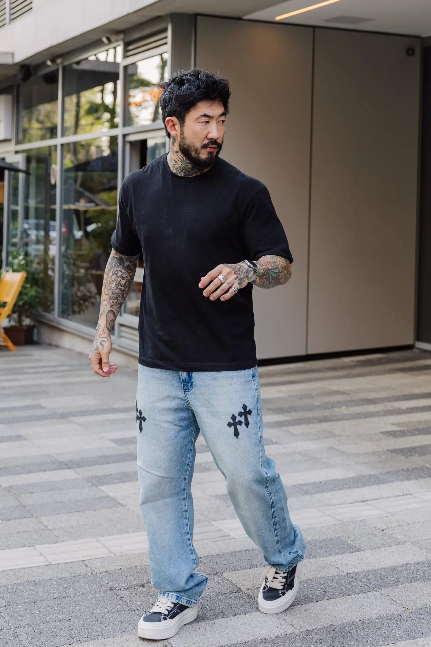 Calça Baggy Vintage Cruz Preta