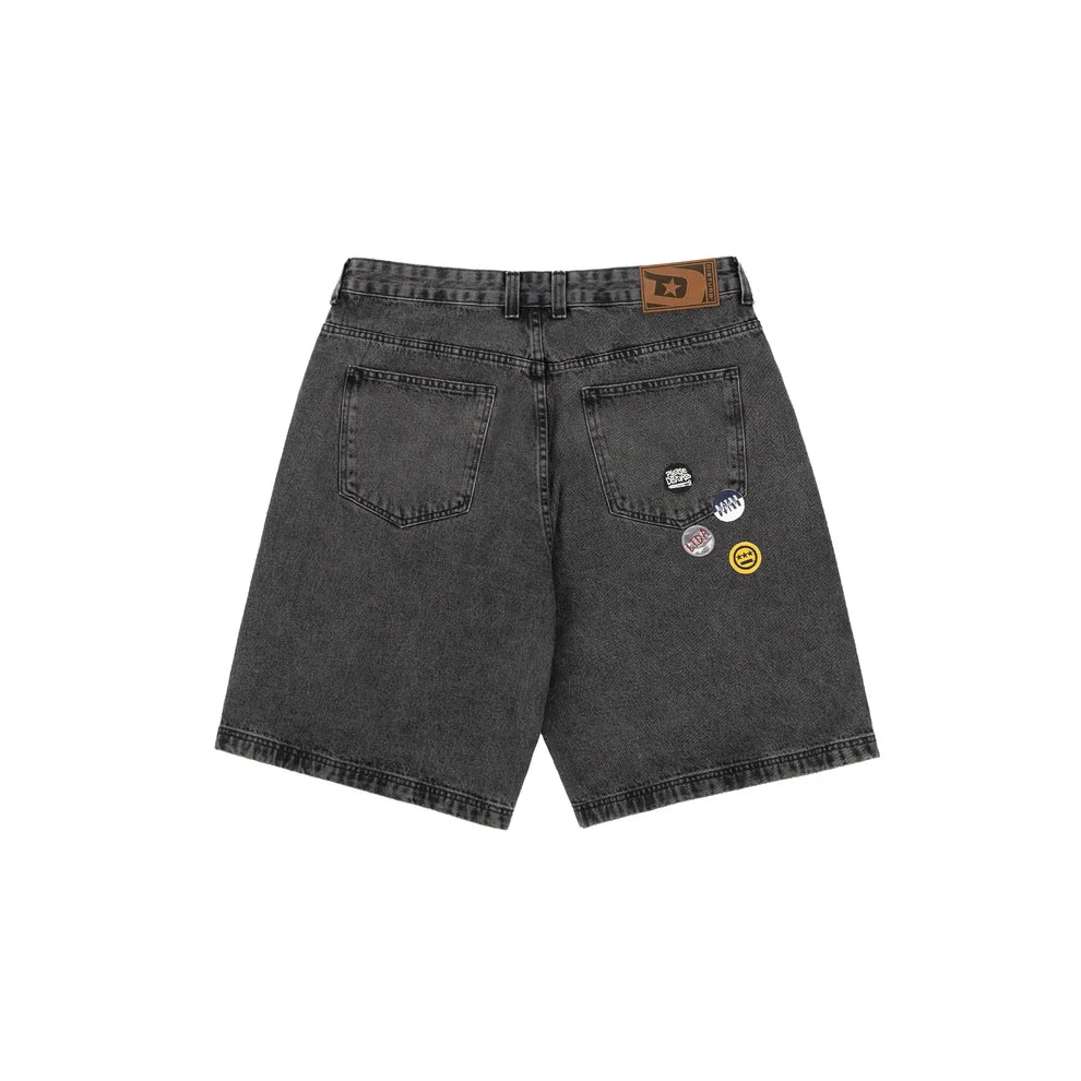 Jeans Shorts Pins In Black