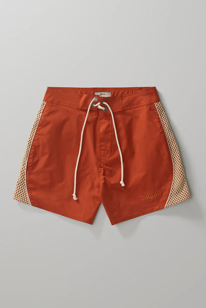Curved Mesh Boardshorts  Brown