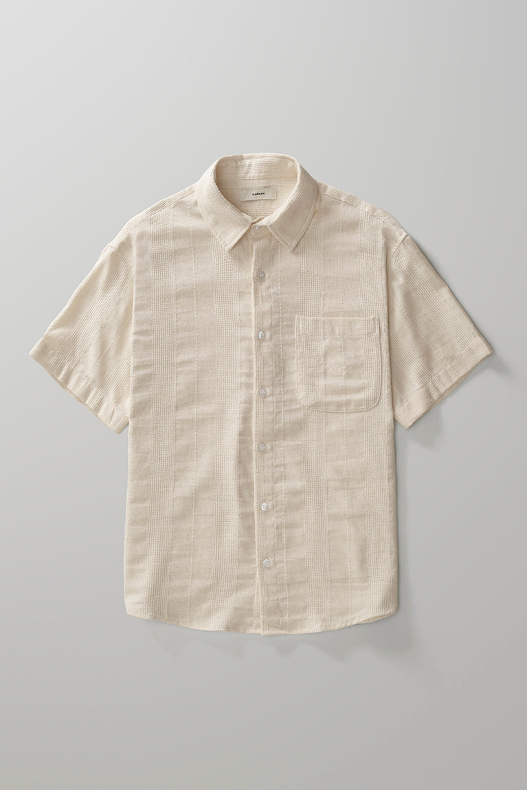 Textured Short Sleeve Shirt  Off
